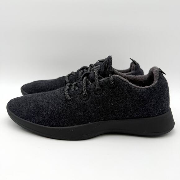 AllBirds Mens Wool Runner Sneakers US 8 EU 40.5 Black Athletic NIB main image 9